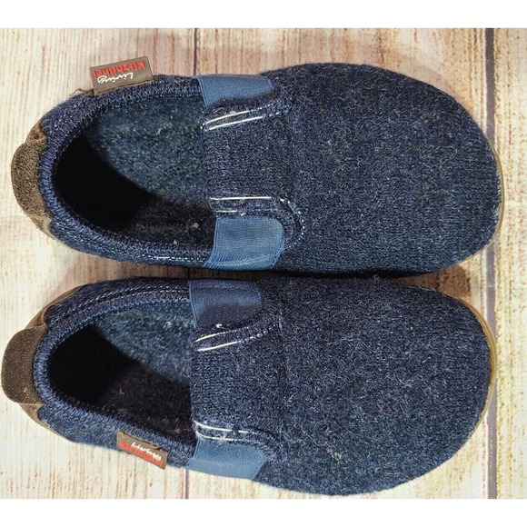 Living Kitzbuhel Kid's Slip On Wool Slipper Shoes Size 28 Navy Blue Non-Slip - Picture 3 of 7